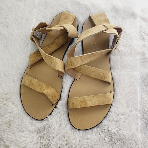 NEW Everlane The Modern Wrap Italian Leather Sandal Tan Suede - Picture 5 of 11
